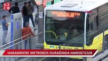 Metrobüste bıçaklı şahıs paniği: Gözaltına alındı