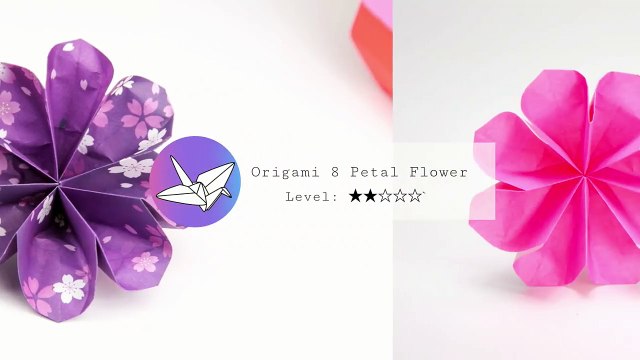 Easy Origami Flower Tutorial - 8 Petals - Paper Kawaii