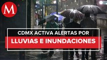 Activan alerta amarilla, naranja y roja en la CdMx por lluvias