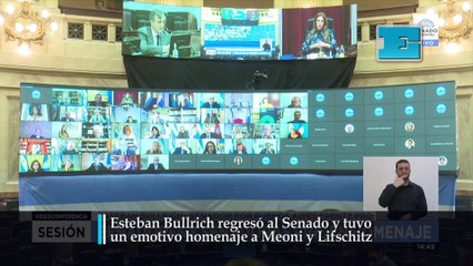 Esteban Bullrich regresó al Senado y tuvo un emotivo homenaje a Meoni y Lifschitz