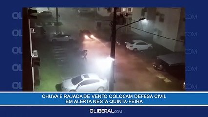 Chuva e rajada de vento colocam Defesa Civil em alerta nesta quinta-feira