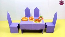 Diy Paper Dining Table & Chair/Easy Paper Dining Sets Making Tutorial/Paper Furniture For Dollhouse