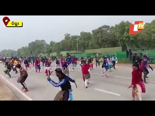 Odisha Contingent Rehearses For Republic Day On Rajpath Delhi