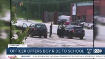 Officer offers boy ride to school