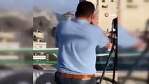 Gazze'de bulunan El-Şuruk Kulesi'nin vurulma anına ait yeni görüntüler ortaya çıktı