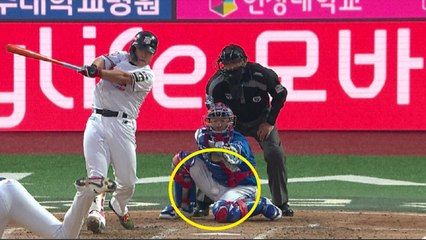 [영상] '하필이면 거길'...눈빛으로 말한 강민호의 고통   / YTN