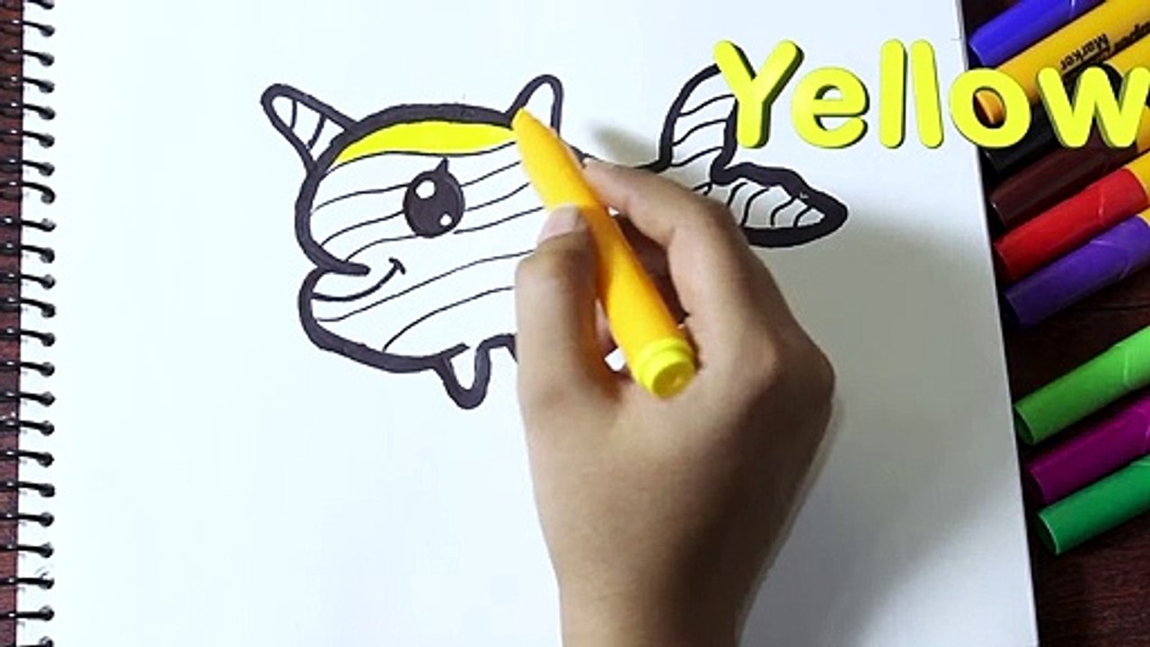 How To Draw A Cartoon Narwhal Unicorn Whale | Drawing Tutorial Kids, Toddlers