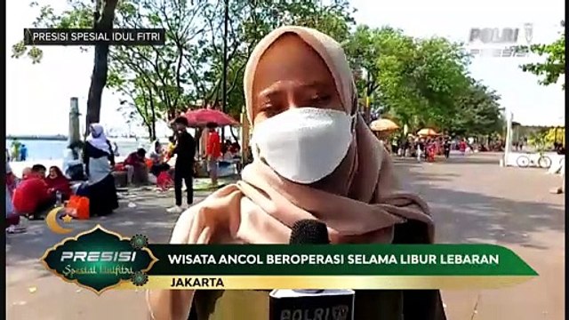 Suasana Pengunjung Merayakan Libur Lebaran di Ancol