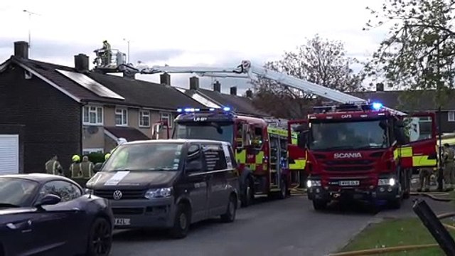 Firefighters tackle blaze at Crawley house