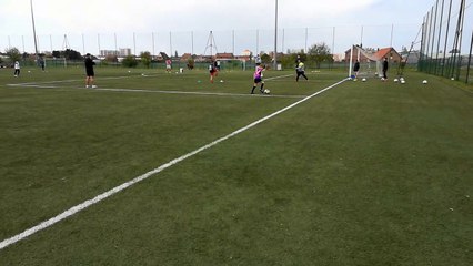 Entraînement sans contact jeu passé tir après un centre