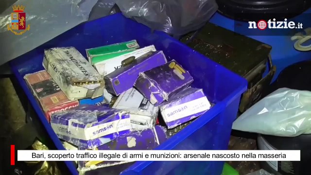 Bari, scoperto traffico illegale di armi e munizioni: arsenale nascosto nella masseria