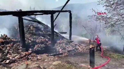 Son dakika haber | YANGIN SONRASI ÇÖKEN TEK KATLI EVİNDE CAN VERDİ