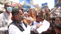 Yemen'in Taiz kentinde Filistinlilere destek gösterisi düzenlendi