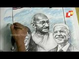 Ahmedabad Artist Paints Portrait Of US President Biden, VP Kamal Harris & Mahatma Gandhi
