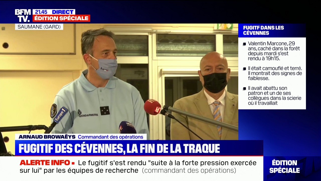Cévennes: le fugitif était "extrêmement affaibli, hagard, il a fallu lui donner à boire et à manger", selon le commandant des opérations