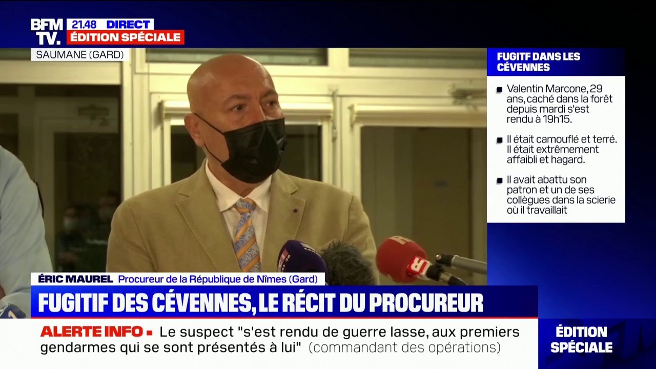 Double meurtre dans les Cévennes: le fugitif a été "placé en garde à vue pour assassinats sur les deux victimes", selon le procureur