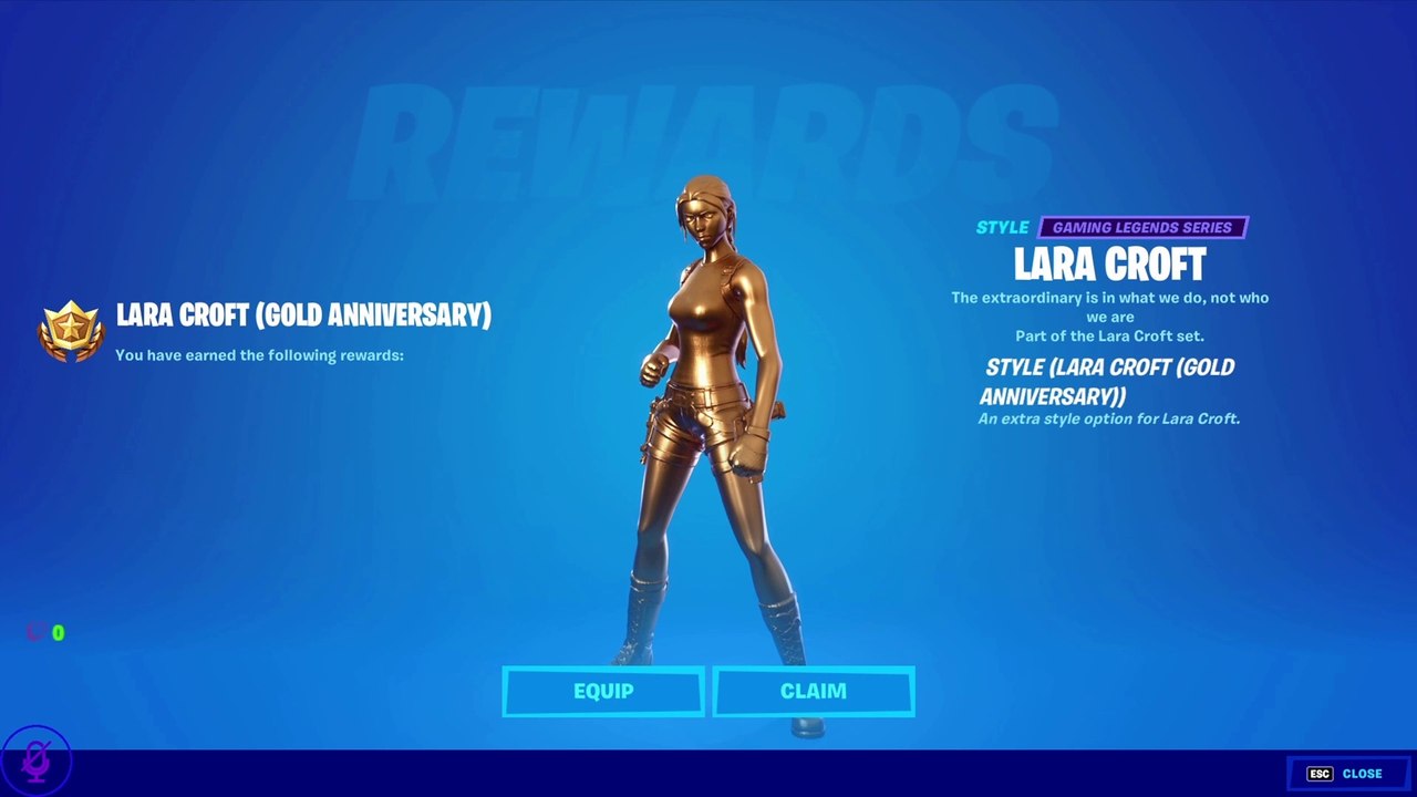 Free Fortnite Skin! Golden 25th Anniversary Lara Croft   #fortnite #freeskin #forniteskin #howto