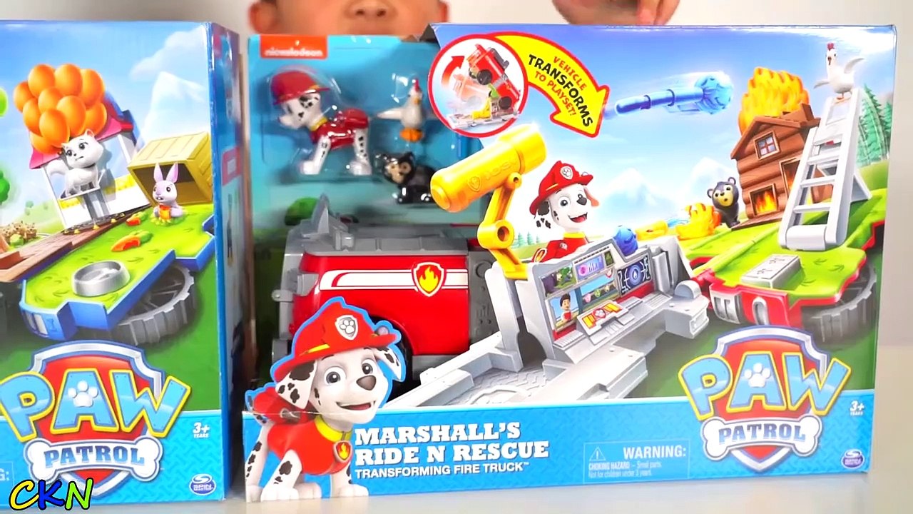 Ride N Rescue Paw Patrol Transforming Marshall'S Fire Truck Chase'S ...