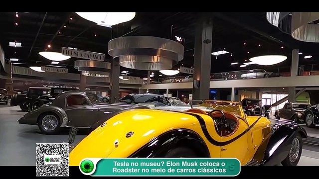 Tesla no museu- Elon Musk coloca o Roadster no meio de carros clássicos