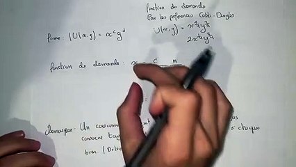 Les fonctions de demande pour les préférences Cobb-Douglas - microéconomie S1