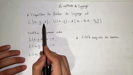 Trouver le panier optimal avec la méthode de Lagrange - microéconomie S1