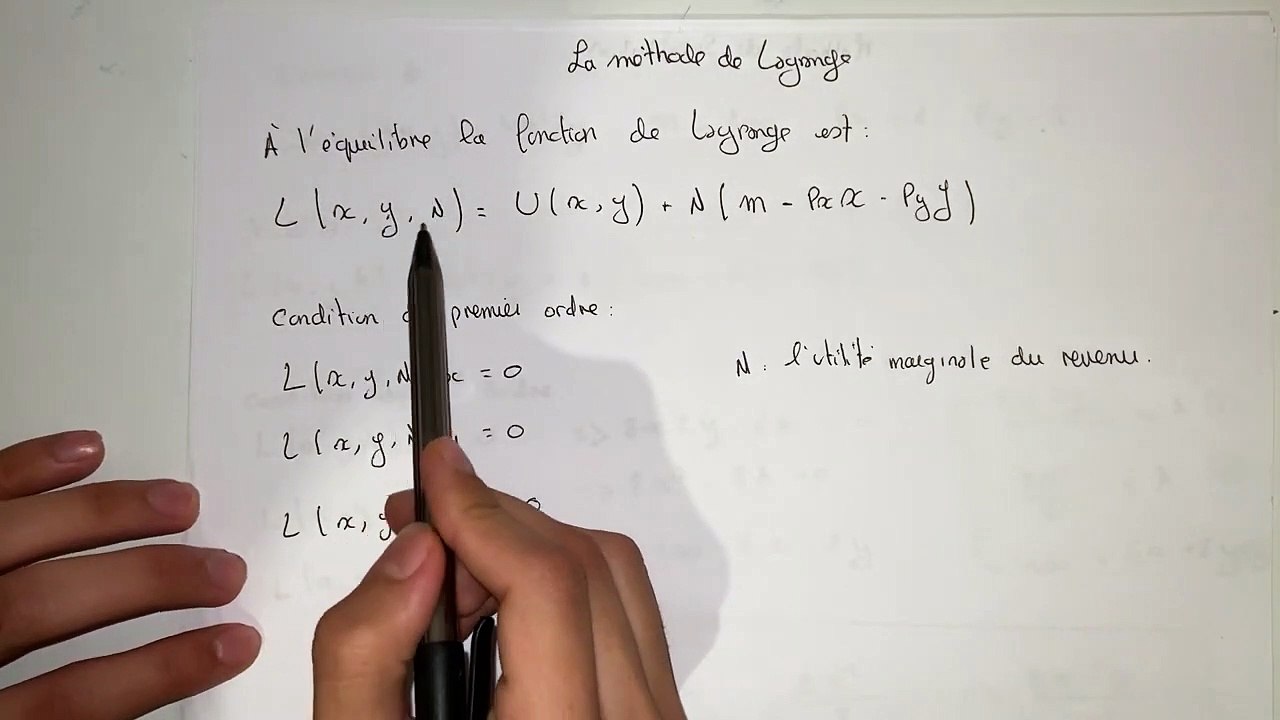 Trouver le panier optimal avec la méthode de Lagrange - microéconomie S1