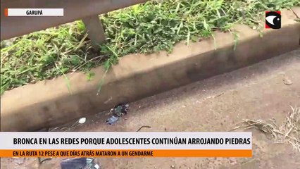 Bronca en las redes porque adolescentes continúan arrojando piedras en la ruta 12 pese a que días atrás mataron a un gendarme