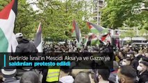 Berlin’de İsrail’in Mescidi Aksa’ya ve Gazze’ye saldırıları protesto edildi