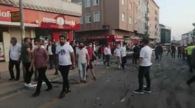 Pendik'te drift yapan magandalar aracı onlarca kişinin üzerine sürdü: Ortalık savaş alanına döndü