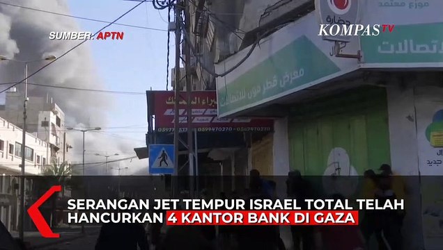 Detik-detik Bank Hamas di Gaza Hancur Diserang Militer Israel