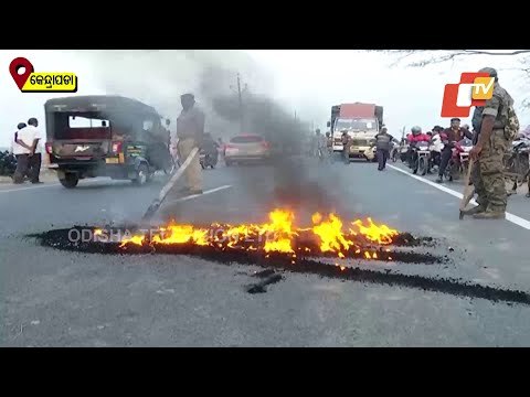 Locals Stage Road Blockade At Cuttack-Chandbali Road After Man Dies In Accident