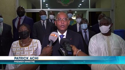 Arrivée du Premier ministre Patrick Achi, après des soins à Paris