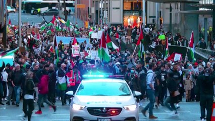 Thousands protest in Sydney in support of Palestinians