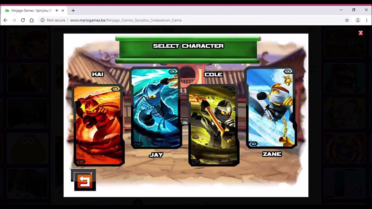 Ninjago Spinjitsu Snakedown - (Earth Ninja) Cole Walkthrough