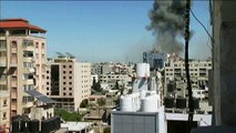 Gaza skyline as tower housing AP, Al Jazeera collapses after missile strike - witness