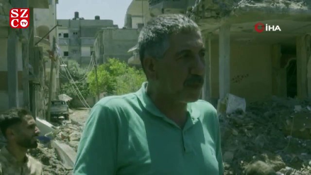 İsrail'in Gazze'de vurduğu Beyt Hanun'daki yıkım görüntülendi