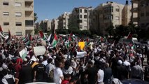 Ürdün'deki İsrail büyükelçiliği yakınında Filistin'e destek gösterisi düzenlendi