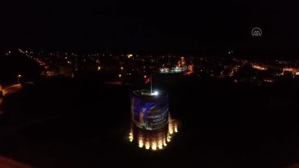 KIRKLARELİ - Pınarhisar Kalesi Filistin'e destek için ışıklandırıldı