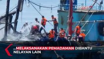 Detik-Detik KRI STS-375 Selamatkan 27 ABK KM Sinarmas yang Alami Kebakaran di Laut Natuna Utara