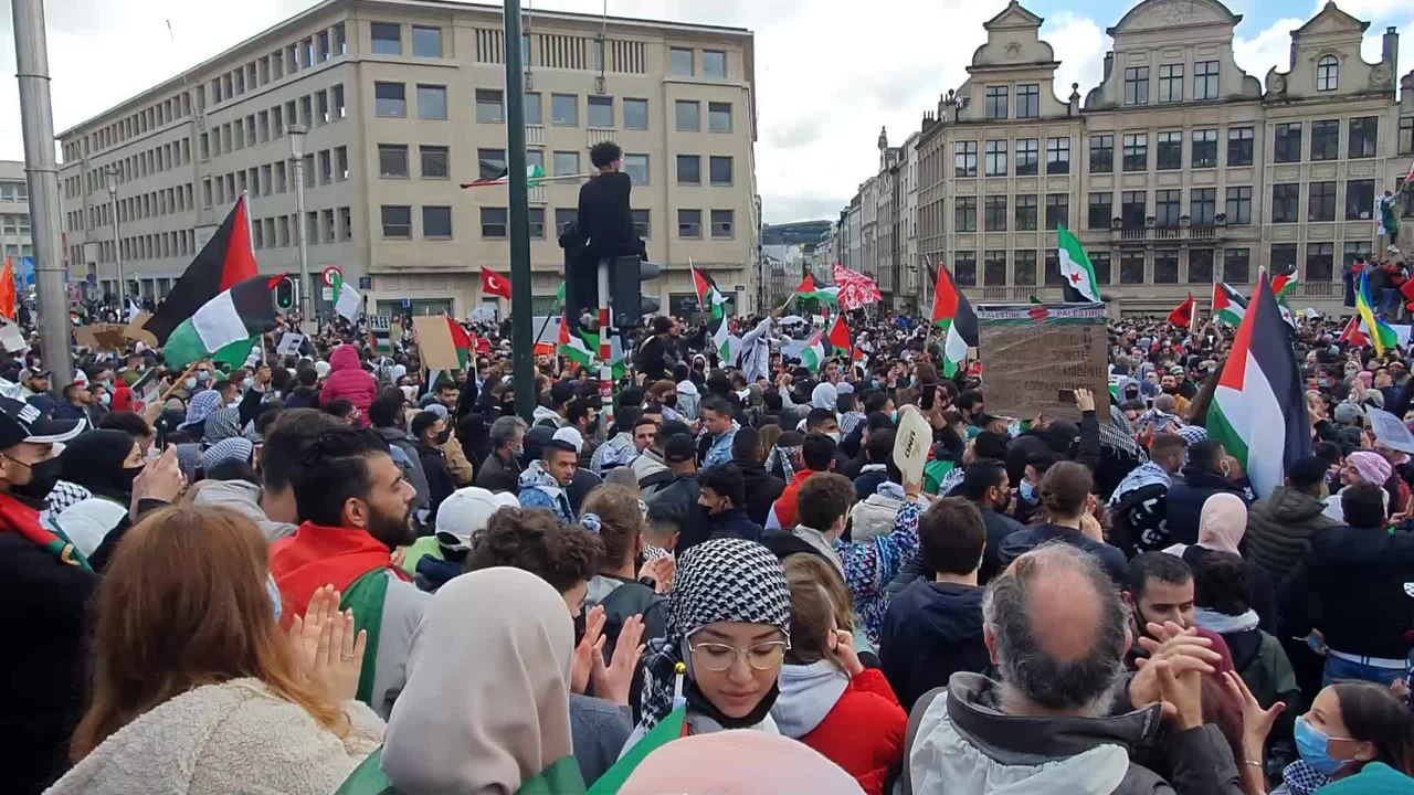 Environ 3.000 personnes manifestent à Bruxelles en soutien aux Palestiniens