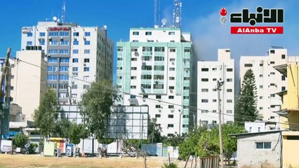 مقاتلات الاحتلال الإسرائيلي تدمر برجاً تجارياً بالكامل يضم مكاتب وسائل إعلام عالمية منها تلفزيون الكويت الرسمي في غزة
