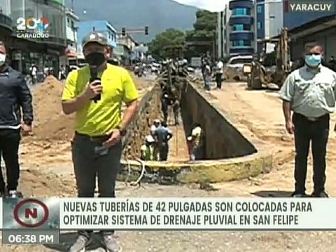Nuevas tuberías de 42 pulgadas son colocadas para optimizar sistema de drenaje pluvial en Yaracuy