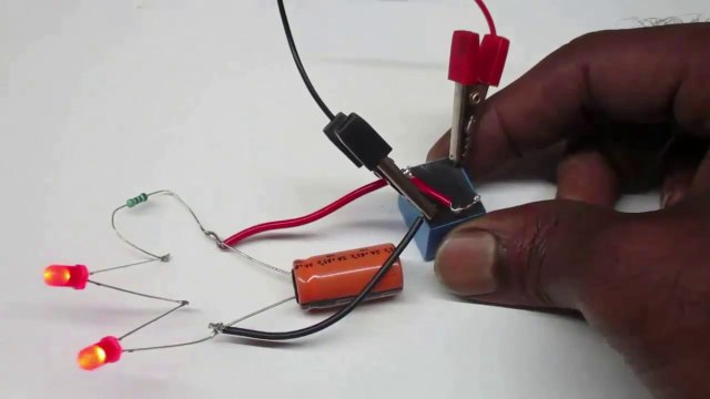 How to make A Dual LED Blinking Circuit Using Relay and Capacitor | Electronic Projects DIY