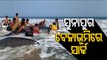 People Throng Sunapur Beach To Get A Glimpse Of Whale Shark Washed Ashore