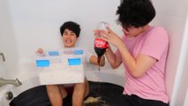 Coca Cola and Mentos Inside Bathtub