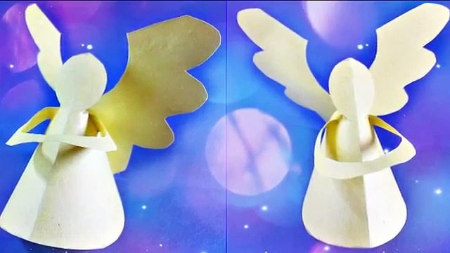 Origami Angel 3D Paper Craft Tutorial Diy. How To Make Angels For Christmas& Crafts Ideas Homemade