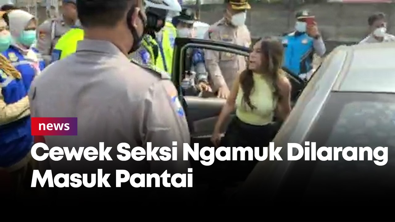 Tak Terima Diputar Balik, Cewek Seksi Ngamuk di Pos Penyekatan JLS Cilegon