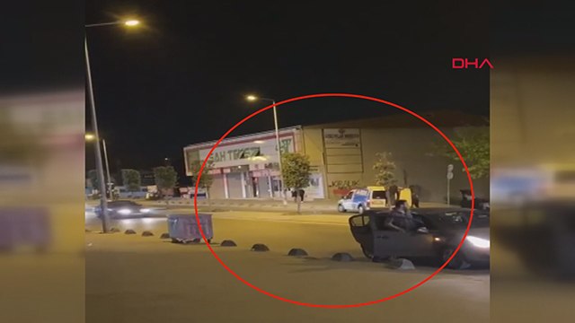 Arnavutköy'de polisin üzerine aracını böyle sürdü