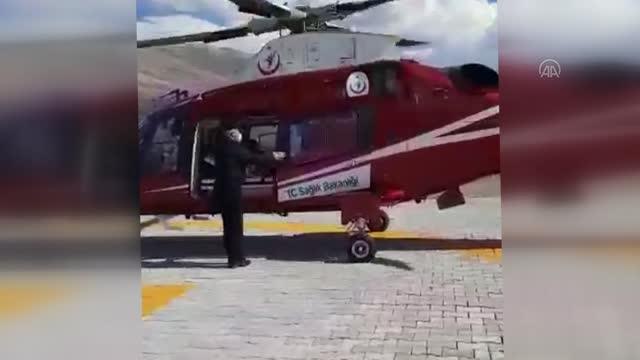 Eşekten düşen çoban için ambulans helikopter seferber oldu
