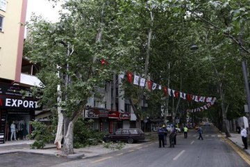 Ankara'da şiddetli rüzgar; ağaçlar devrildi, elektrik telleri koptu